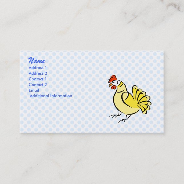 Verfolgungs-Huhn Visitenkarte (Vorderseite)