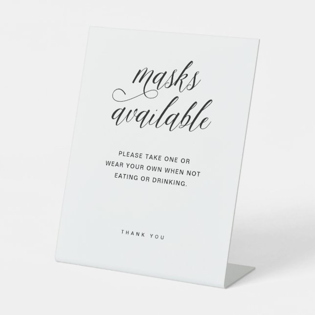 Verfügbare Masken | Elegante Typografie Hochzeit Sockelschild (Vorderseite)