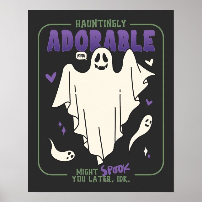 Verführerisch Adorable Funny Halloween Ghost-Redew Poster (Vorne)