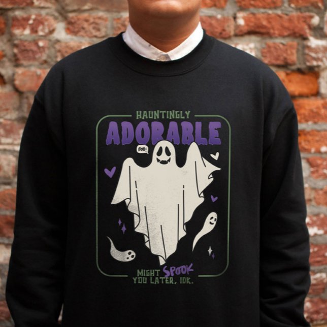 Verführerisch Adorable Funny Halloween Ghost-Redew Sweatshirt (Hauntingly Adorable Funny Halloween Sayings Sweatshirt)