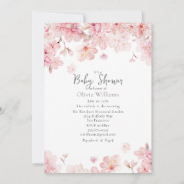 Verführerisch Pink Cherry Blossom Blume Babydusche Einladung