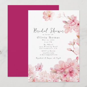 Verführerisch Pink Cherry Blossom Blume Brautparty Einladung