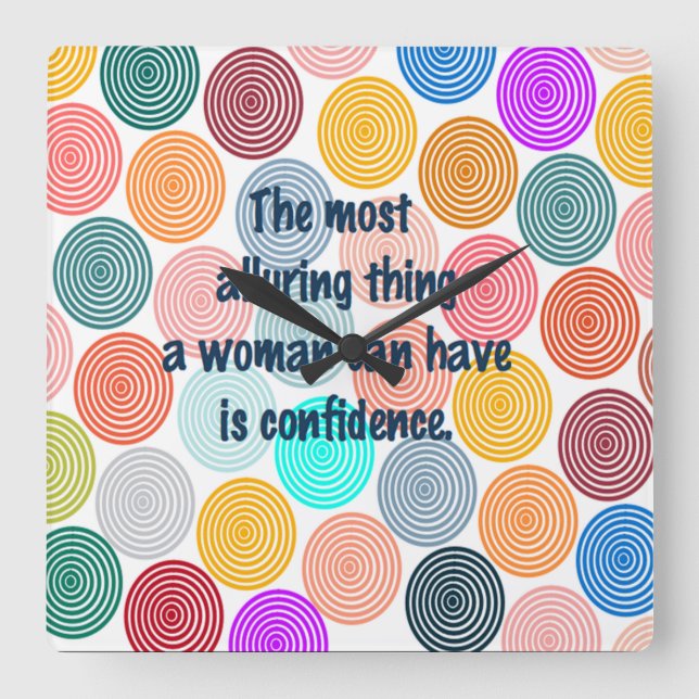 Verführerische Frau Quadratische Wanduhr (Vorderseite)