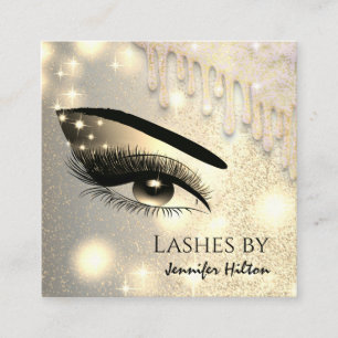 Verführerische glitzernde trendy Lashes Quadratische Visitenkarte
