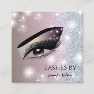 Verführerische glitzernde trendy Lashes Quadratische Visitenkarte