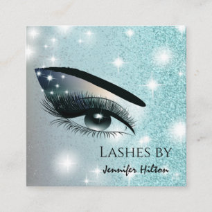 Verführerische glitzernde trendy Lashes Quadratische Visitenkarte