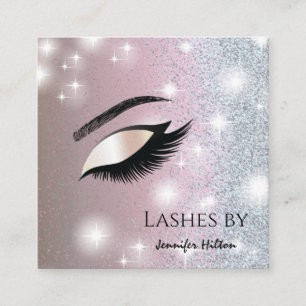 Verführerische glitzernde trendy Lashes Quadratische Visitenkarte