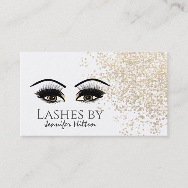 Verführerische Goldpatina lange Striche Makeup Aug Visitenkarte (Vorderseite)