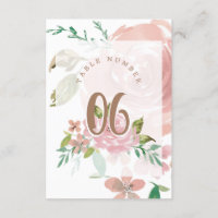 Verführerische Rose Vintag Dusty Pink Tischnummer