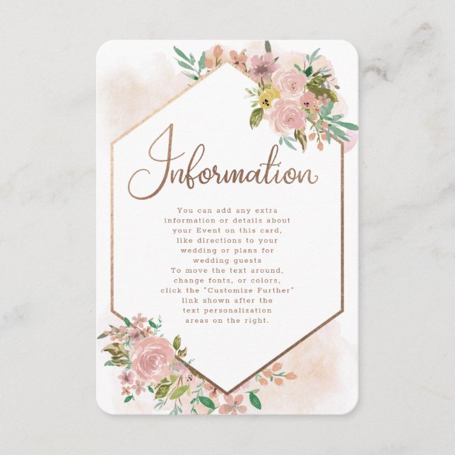 Verführerische Rose Vintage Blumenhochzeiten Begleitkarte (Vorderseite)