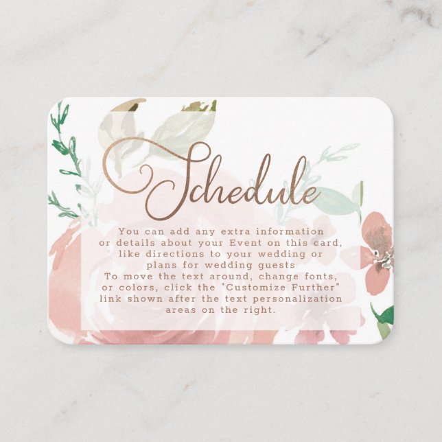 Verführerische Rose Vintage Rosa Hochzeitsplanung Begleitkarte (Vorderseite)
