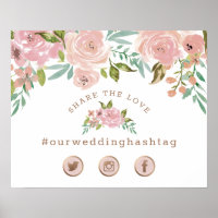 Verführerische Rose Vintage Social Media-Hochzeits