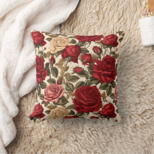 Verführerische Rosen und Weiße Rosen - Chic Floral Kissen