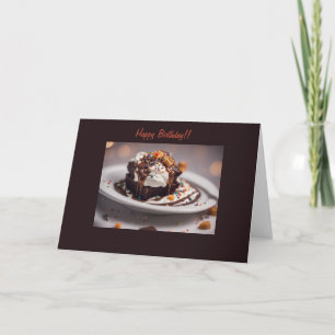 Verführerische Schokoladen-Fudge-Brownie-Geburtsta Karte