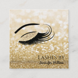 Verführerischer Golddiamant-Lashes Quadratische Visitenkarte