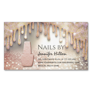Verführerischer Rose Goldglittersalon Magnetische Visitenkarte