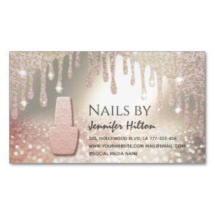 Verführerischer Rose Goldglittersalon Magnetische Visitenkarte