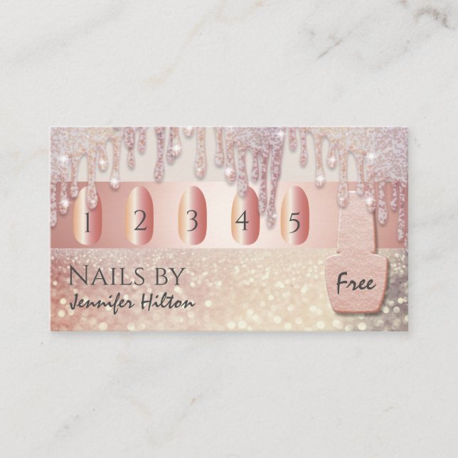 Verführerischer Rose Goldglittersalon Visitenkarte (Vorderseite)