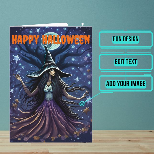 Verführerisches HexenHalloween Karte (Send a special greeting to a friend at Halloween with this fun card.)