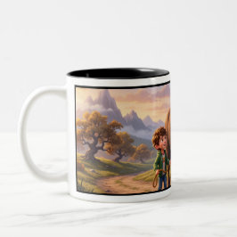 Vergangene Launen des Jungen und des Bisons Zweifarbige Tasse