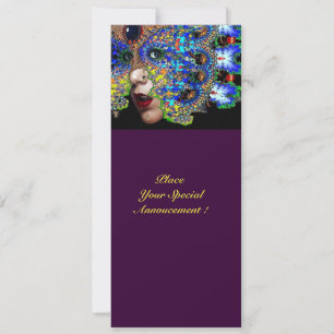 Vergänglicher Mardi Gras Maskenball ,Blaue Maske Ankündigung