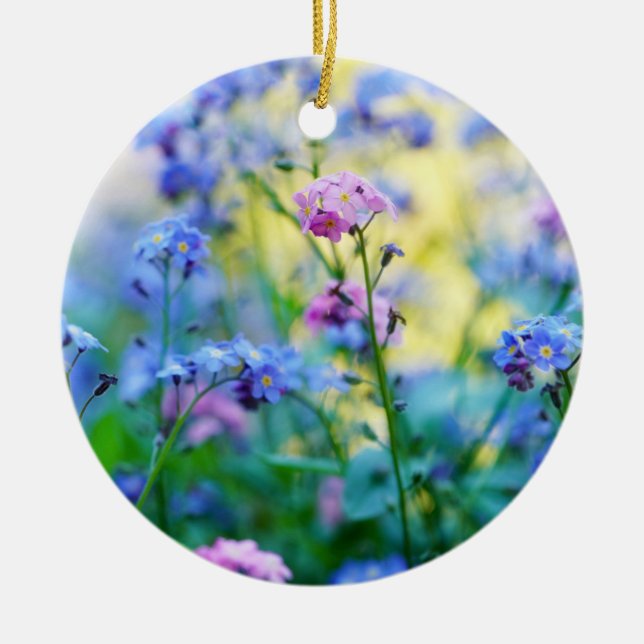 Vergessen-Ich-Nicht-Blume Keramik Ornament (Vorne)