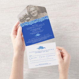 Vergessen-ich-nots Beerdigungsfeier des Lebens bla All In One Einladung