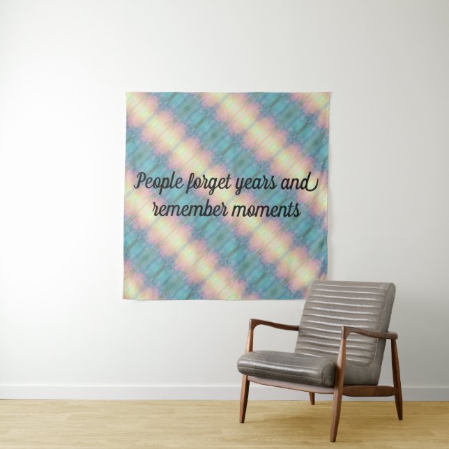 Vergessen Jahre Erinnern Momente Pastel Rainbow Wandteppich (Beispiel)