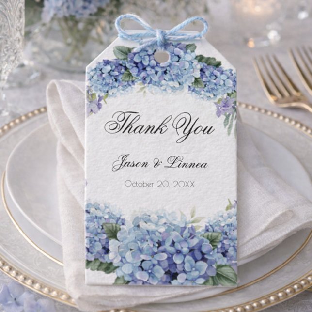 Vergessen-Me-Not-Blume Wasserfarbe Elegante Hochze Geschenkanhänger (Von Creator hochgeladen)