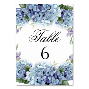 Vergessen-Me-Not-Blume Wasserfarbe Elegante Hochze Tischnummer