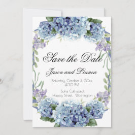 Vergessen-Me-Not-Blume Wasserfarbe Elegantes Skrip Save The Date
