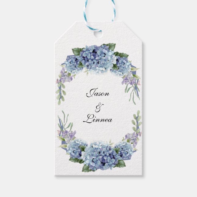 Vergessen-Me-Not-Blume Wasserfarbenelegante Geschenkanhänger (Vorderseite)