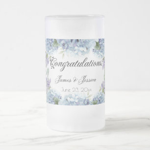 Vergessen-Me-Not-Blume Wasserfarbenelegante Mattglas Bierglas