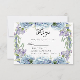 Vergessen-Me-Not-Blume Wasserfarbenelegante RSVP Karte