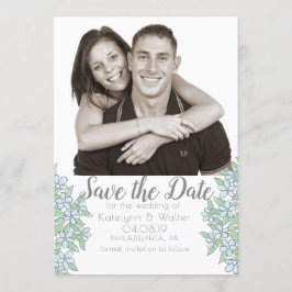 Vergessen-Me-Not-Bouquet-Foto Save the Date Einladung
