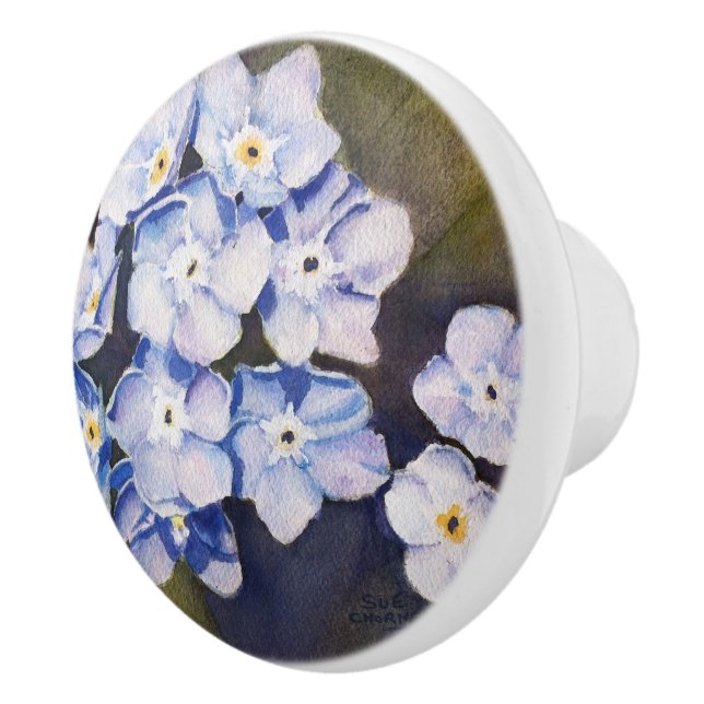 VERGESSEN-ME-NOTS BLUME DEKORATIVE KERAMIK KNOB KERAMIKKNAUF (Rechts)