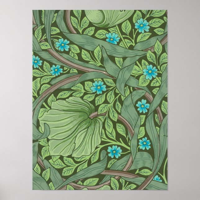 Vergessen-Me-Nots, Wallpaper von William Morris Poster (Vorne)