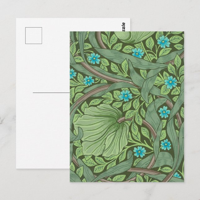 Vergessen-Me-Nots, Wallpaper von William Morris Postkarte (Vorne/Hinten)