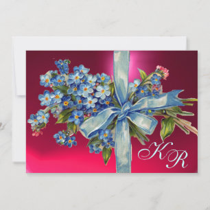 VERGESSEN MICH NOTS MONOGRAM WEDEDING PARTY blau r Einladung