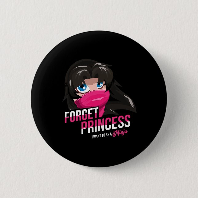Vergessen Princess Real Life Black Ninja Karate Lo Button (Vorderseite)