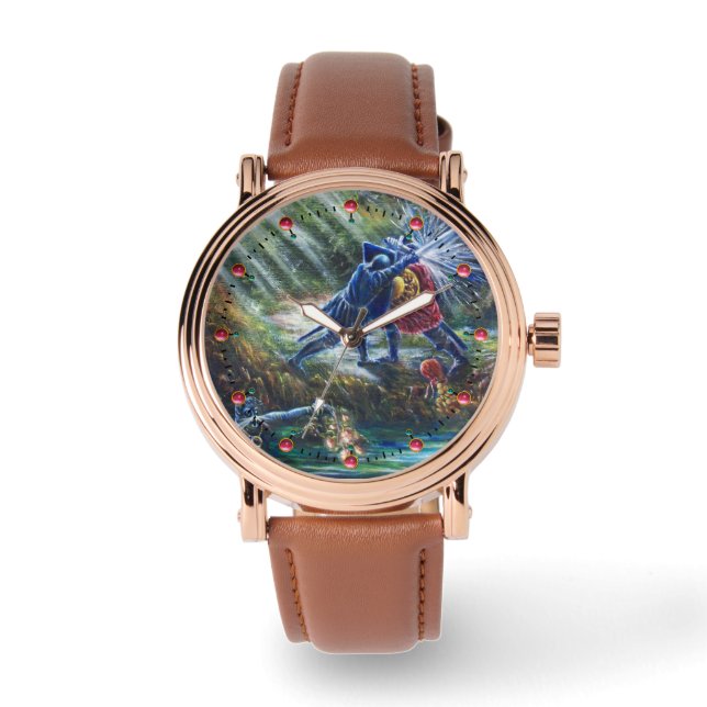 VERGESSEN ROSE kämpfen Ritter, Geld und Teufel Armbanduhr (Vorderseite)