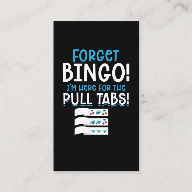 Vergessen Sie Bingo Lucky Pull Tab Visitenkarte (Vorderseite)
