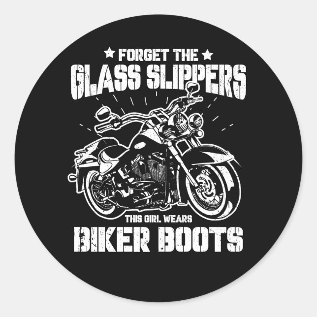 Vergessen Sie den Glass Slipper Motorrad-Fahrer Fu Runder Aufkleber (Vorderseite)