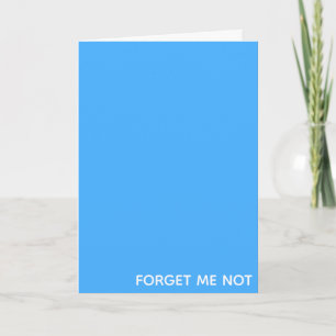 Vergessen Sie den nicht blauen Farbnamen Karte