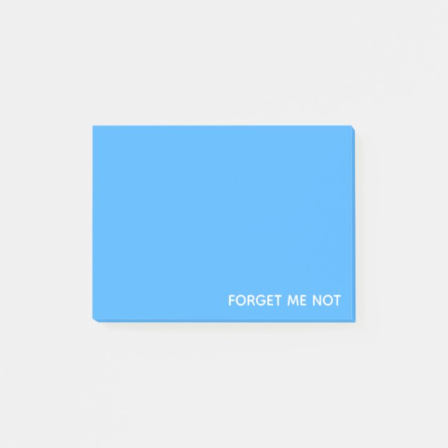 Vergessen Sie den nicht blauen Farbnamen Post-it Klebezettel (Vorderseite)