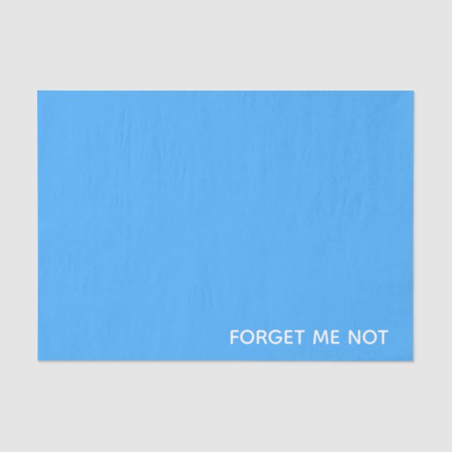 Vergessen Sie den nicht blauen Farbnamen Seidenpapier (Vorderseite)
