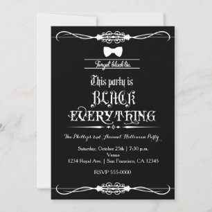 Vergessen Sie die Black-Tie-Halloween-Party-Einlad Einladung