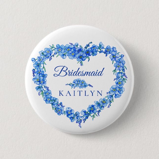 Vergessen Sie die nicht blaue Blume Button (Vorderseite)
