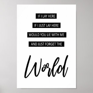 Vergessen Sie hier die Welt, die Cars Song Lyric Poster