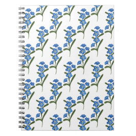 Vergessen Sie mich nicht Blume Notebook White Patt Notizblock